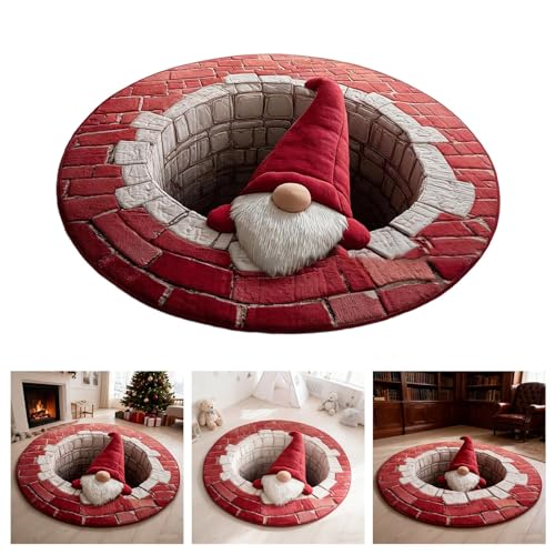 Accessoire de salle de bain et cuisine Noël 3D : tapis Père Noël chic - 4