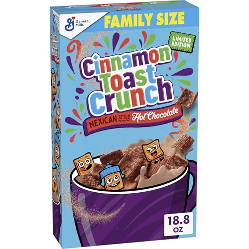 Cinnamon Toast Crunch Breakfast Cereal, Mexican Style Hot Chocolate, Family Size, Limited Edition, 18.8 oz