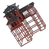 Fácil de limpiar: hecho de material plástico, este modelo es resistente y fácil de limpiar, lo que garantiza que siendo una hermosa pieza de decoración, figura de mini pabellón, adorno de mini pabellón