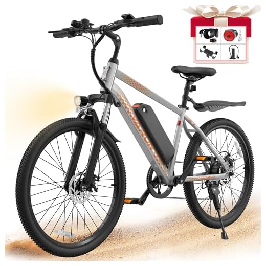 VARUN Electric Bike for Adults- 500W Peak Motor, 24" All-Terrain E-Bike, Up to 40 Miles & 20 MPH, Removable Battery, 7-Speed, Front Suspension, Dual Disc Brakes, with Free Accessory Pack