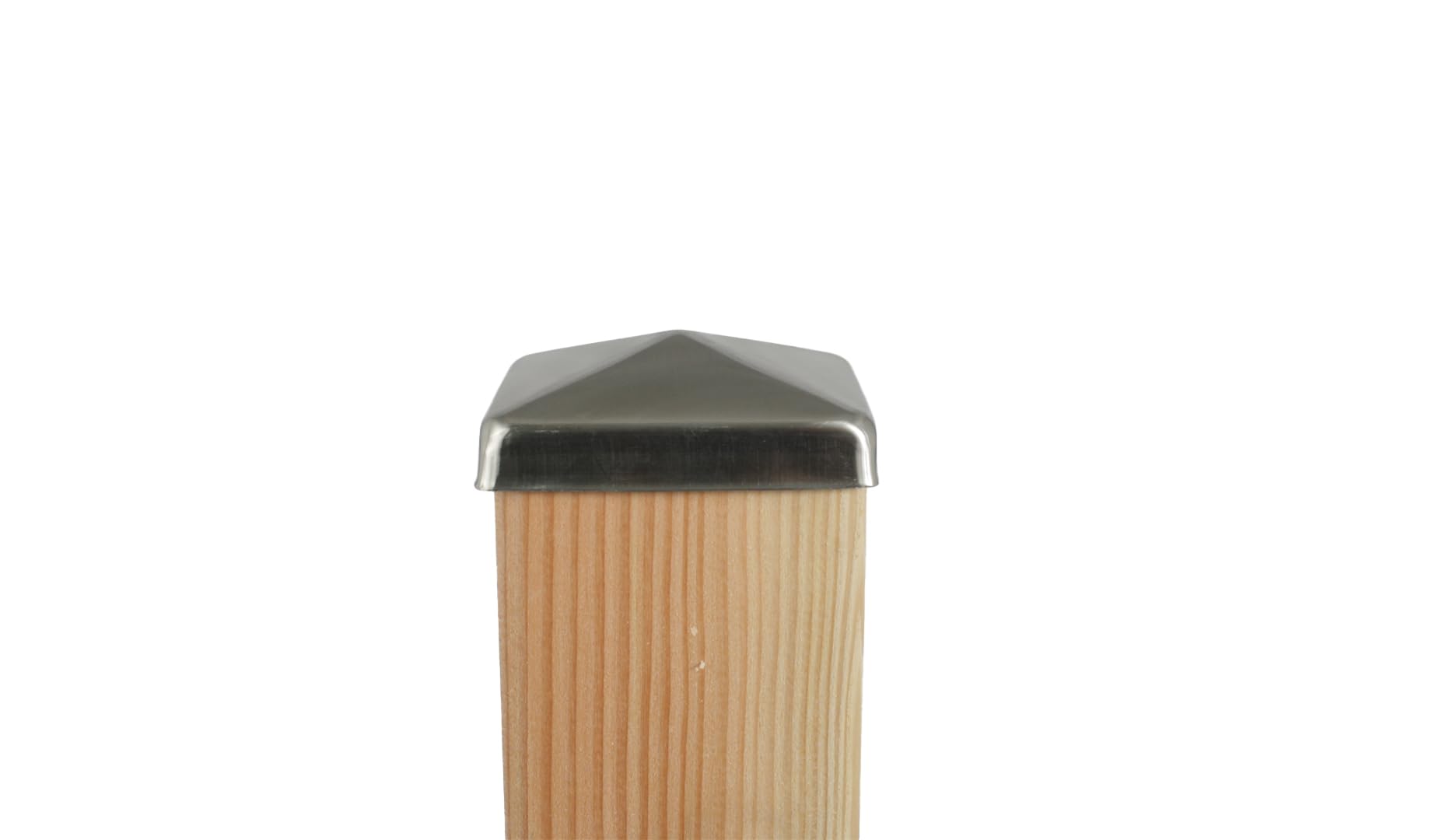 10× Pfostenkappe Edelstahl 9×9 cm (91×91 mm) – rostfreie Pyramiden-Abdeckung für Holzpfosten – witterungsbeständige Zaunkappe/Pfostendeckel aus Edelstahl für 9×9 Kantholzpfosten