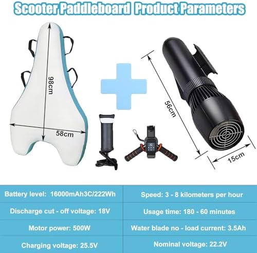 500W Snorkeling Paddleboard Scooter Kit - Water Scooter Floating Board, 1800-2700 RPM, 3-10km/h, Durable ABS, SUP/Kayak Compatible, Ultimate Water Adventure Gear