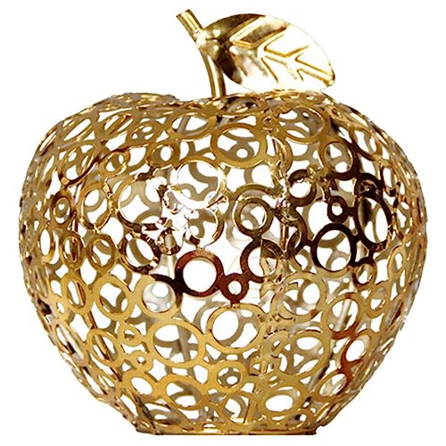 BESPORTBLE Figura De Manzana De Hierro Adorno De Manzana Hueca De Metal Modelo De Manzana Decorativa Plateada Decoración del Hogar Regalo del Día De San...