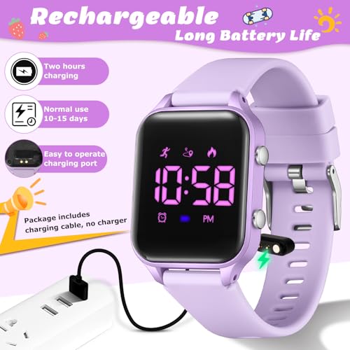 Image of LAVAREDO Kids Digital Watches for Boys Girls,Waterproof Sport Watch with Pedometer Stopwatch Vibration Alarm for Ages 5-13,No App Fitness Tracker Watch for Kids Teens Birthday Gifts