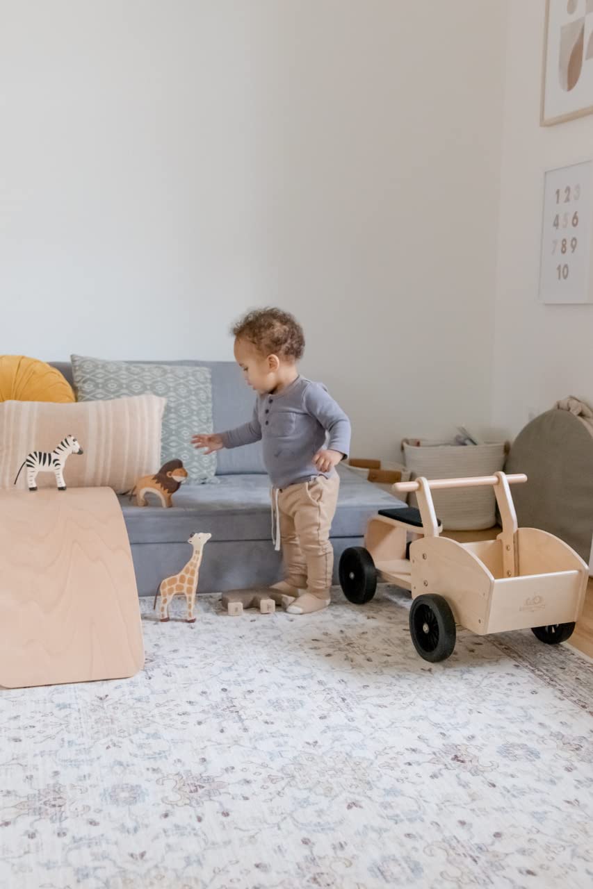 Amazon.co.jp: Kinderfeets カーゴバイク 子供用 木製 4輪 プッシュ