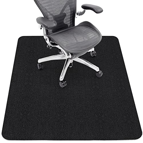 Sycoodeal Office Chair Mat for Hardwood/ Tile Floor,Computer Gaming Chair Mat,Large Floor Protector Rug,Anti-Slip,Easy to Clean,Black(48"x36")