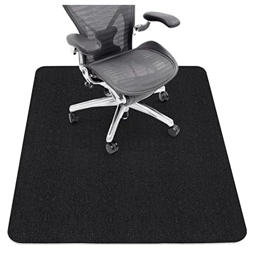 Sycoodeal Office Chair Mat for Hardwood Floor,Computer Gaming Chair Mat,Office Chair Mat for Tile Floor,Large Floor Protector Rug,Anti-Slip,Easy to Clean,Black(48"x36")