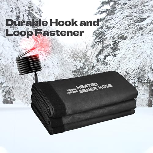20FT Heated Sewer Hose Kit, Black RV Accessory (20FT Hose with Sleeve)