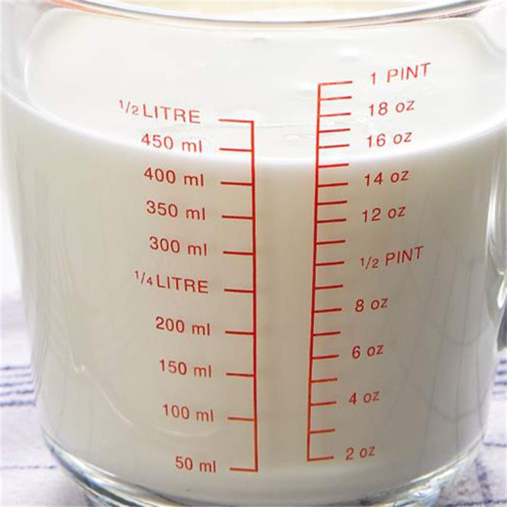 YDBC Messbecher, Gehärtetes Glas Verstärken Hitzebeständig Kann Weiter Verwendet Werden Mikrowelle Heizung Einfach Zu Säubern (Color : Orange)
