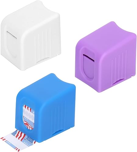 3 Pack Stamp Roll Dispenser Stamps Postage Forever Roll of 100 3 Colors of Holder for Stamps Stamp Dispenser Stamp Organizer for Mailing Stamps Desk