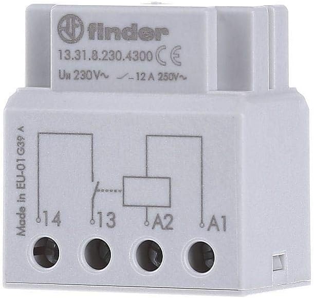 Finder 133182304300PAS Built-In Relay Box/Rear Switches 1NO 230VAC 12A Under 250 VAC1
