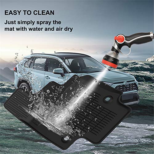Kiwi Master Floor Mats & Cargo Liners Set Compatible For 2019-2023 Toyota Rav4 All Models Accessories All Weather Protector Mat Front & Rear 2 Row Seat Tpe Slush Liner Black #TOP5