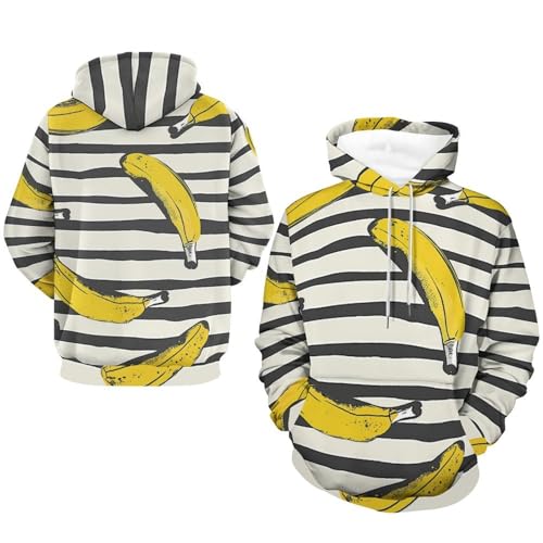 Hoodie Banane à Rayures Noires - Graphique et Manches Longues - 7