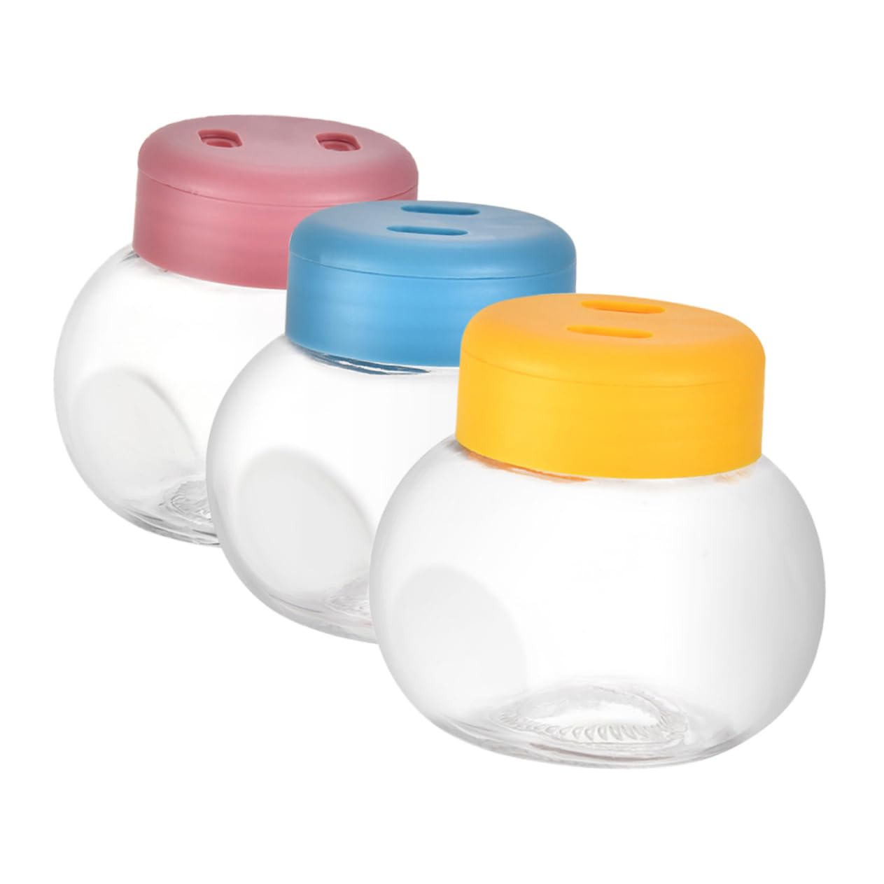 Bouteilles de condiments verre LIFKOME : lot de 3 récipients de cuisine avec couvercle rotatif