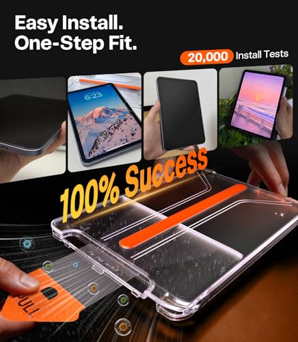 TORRAS for iPad Pro 13 Inch Screen Protector M5 2025 & M4 2024, Military Grade Shatterproof, TOP 9H+ Tempered Glass, One- Pull Installation, Anti-Scratch, Bubble Free, Apple Pencil Compatible, HD Clarity — view 6