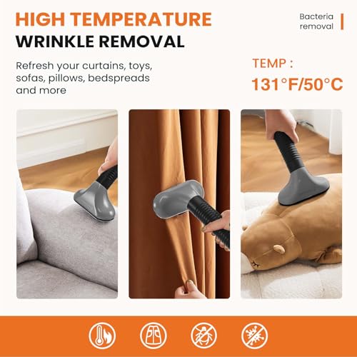 Sweetcrispy Standing Garment Steamer, 1500W Powerful Steamer for Clothes with Roll Wheels, 1.7L Water Tank for 55 Min Continuous Steaming, Professional Wrinkle Remover Heats in 45 Seconds by Sweetcrispy - Image 6