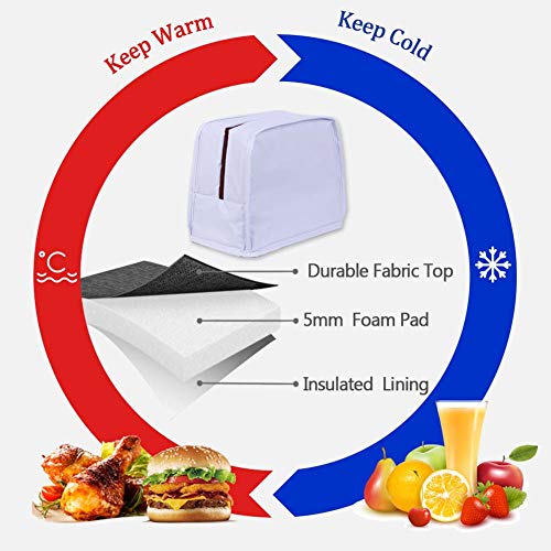 Diig Lunch Box For Women, Insulated Lunch Bags For Women, Large Cooler Tote For Work, Floral Reusable Snack Bag With Pocket, Sunflower Printing/Gray/Black/White (Flamingo) #TOP4