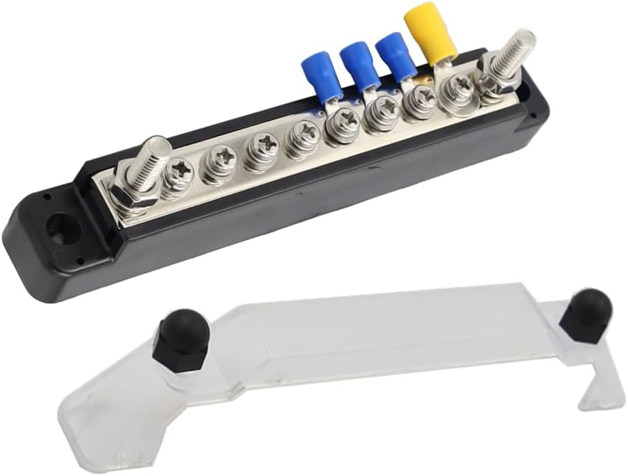 10 Way Red & Black Car Boat Marine Power Distribution Terminal Block Bus Bar - Style A