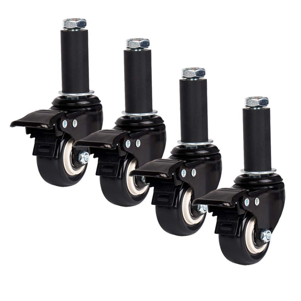 Roulettes pivotantes 50 mm : lot de 4 roues en polyuréthane silencieuses avec frein pour meuble