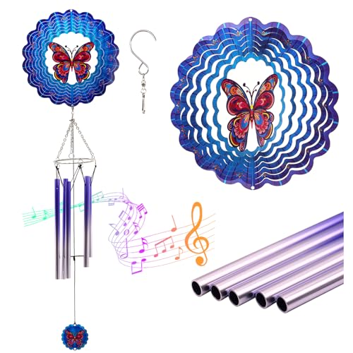Wind Chimes with Butterfly Wind Spinner, Mom Gifts for Mom