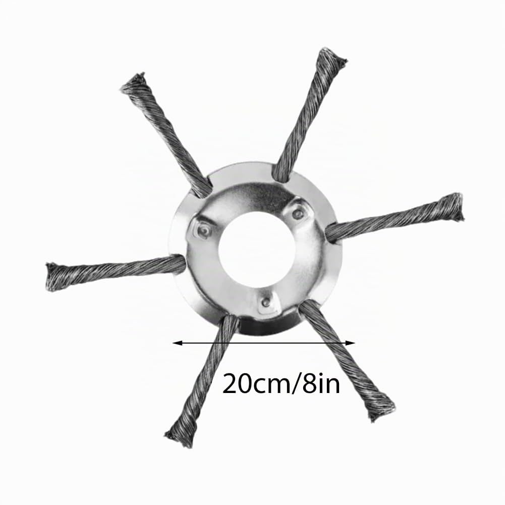 Testa decespugliatore in filo di acciaio per erba, erbacce – Testa mangiatore di erbacce da 20,3 cm con mandrino da 25,4 mm, lama in acciaio al carbonio resistente