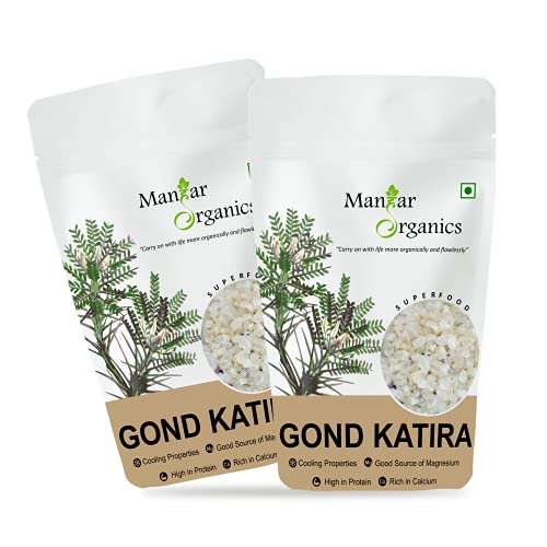 Image of ManHar Organics Gond Katira 2KG| Pure Edible Tragacanth Gum Natural Cooling Resin | Kathila Gum for Falooda, Laddu & Sweets