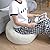 GLAXYFUR Unstuffed Pouf Cover, Sherpa Fleece Faux Fur Foot Stool, 20x13 Inches Fuzzy Chair, Round Storage Pouf for Living Room, Bedroom, Cover ONLY Cream White
