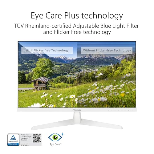 ASUS Eye Care 23.8” 1080P Gaming Monitor (VY249HF-W) – Full HD, IPS, 100Hz, IPS, SmoothMotion, 1ms, Adaptive Sync, Eye Care Plus Technology, Blue Light Filter, Flicker Free, 3 yr Warranty - Image 5