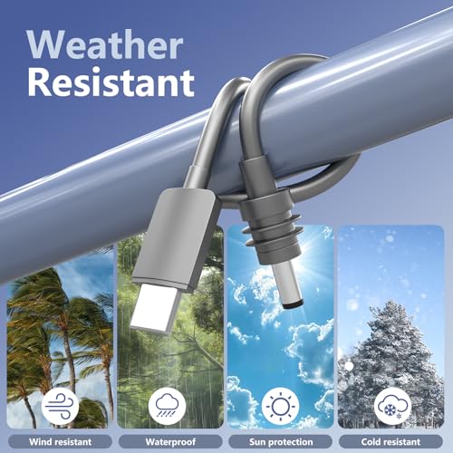 Starlink Mini USB C to DC Power Cable, 16.4FT/5M Portable USB Type-C Input to DC Power Cord for Starlink Mini, Work with 100W+ PD Source 20V USBC PD Charger, Outdoor Waterproof Cable Accessories by Mirexion - Image 6