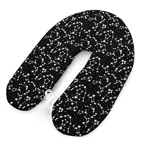 Amilian cuscino con ripieno, cuscino per dormire lateralmente, 170 cm, con fodera 100% cotone con cerniera, disponibile in diverse versioni per bambini, motivo cielo nero