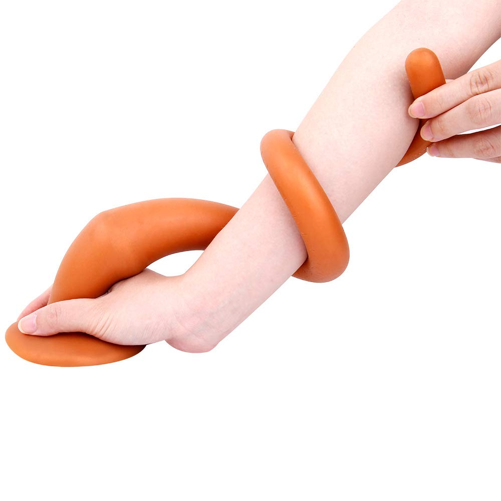 Set di spine anali, morbido dildo anale in silicone liquido con ventosa masturbatori vaginali giocattoli erotici per donne SM sesso anale gay (gold,L)
