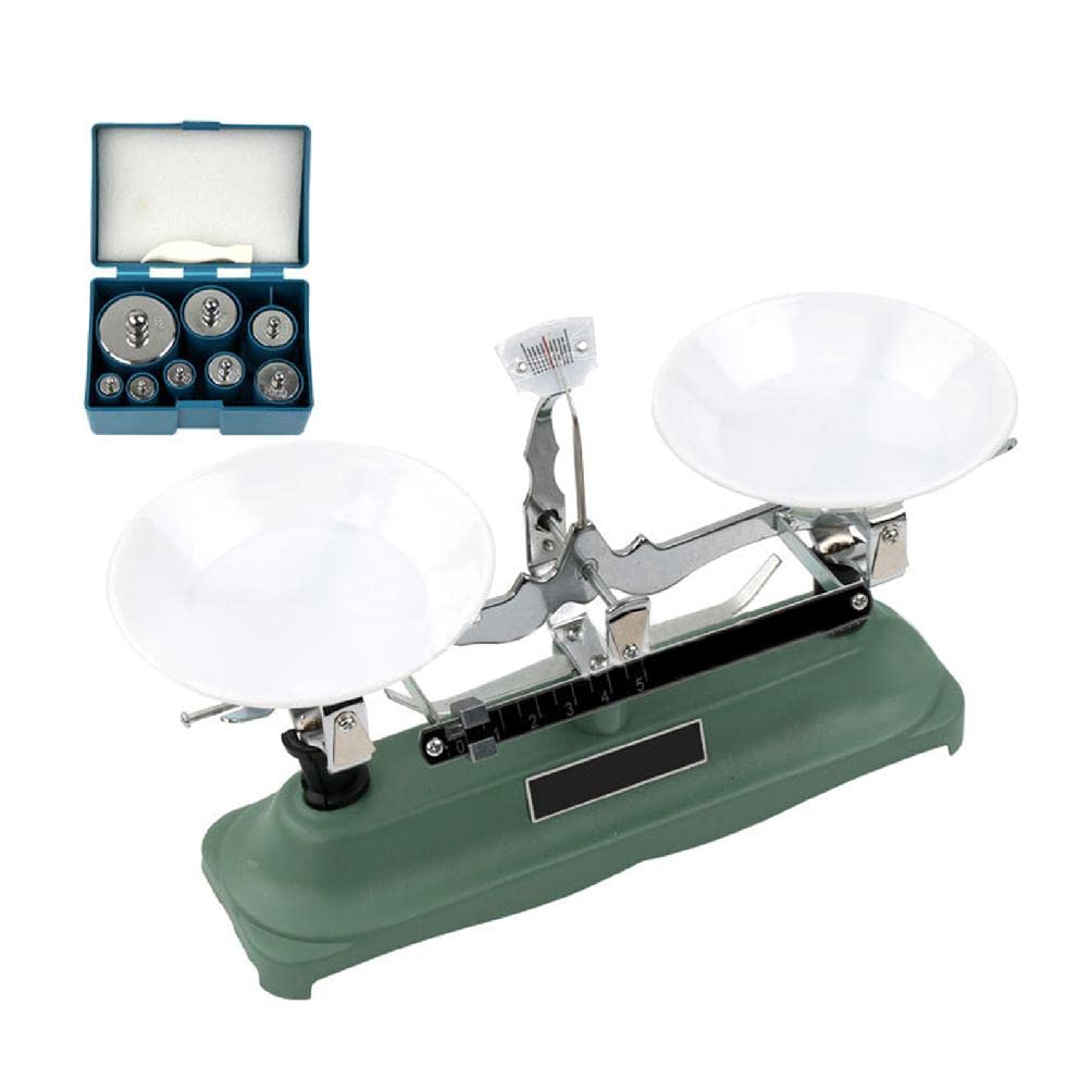 Balance de table de laboratoire 500G Balances mécaniques à palettes avec ensemble de poids d'étalonnage de précision Balance Équipement pédagogique Balance à plateau Balance de laboratoire Balance