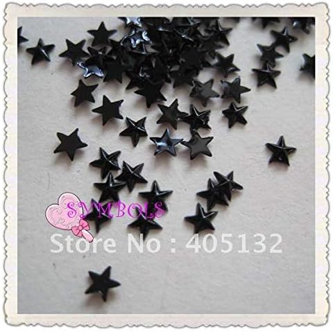 NRR02B 10000pcs/bag Black Star Shape Resin Nail Rhinestone Acrylic Rhinestone Nail Art