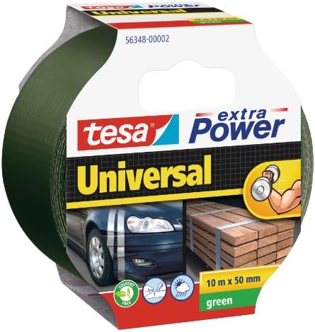 tesa extra Power mocna taśma klejąca uniwersalna  wzmocniona tkaniną taśma naprawcza  szeroka gama zastosowań  doskonała przyczepność  10 m x 50 mm, czarna
