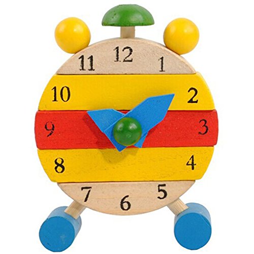 Preisvergleich Produktbild 2018 Honestyi Matschig Spielzeug,Handgemachte hölzerne Uhr Spielwaren für Kinder Lernen Zeit Uhr pädagogische Spielwaren