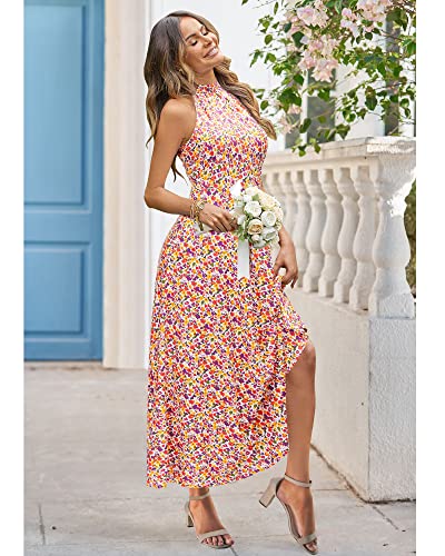 Image of STYLEWORD Women's Summer Floral Halter Maxi Dress Vacation Semi Formal 2026