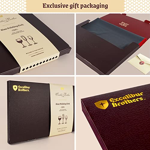 Glass Polishing Cloth 23.5" X 20" (2 Pack) - Streak And Lint Free Wine Cloths , Large Polishing Cloth For Glassware , Wineglass Cleaner Best Gifts For Men By Excalibur Brothers (Gray) #TOP2