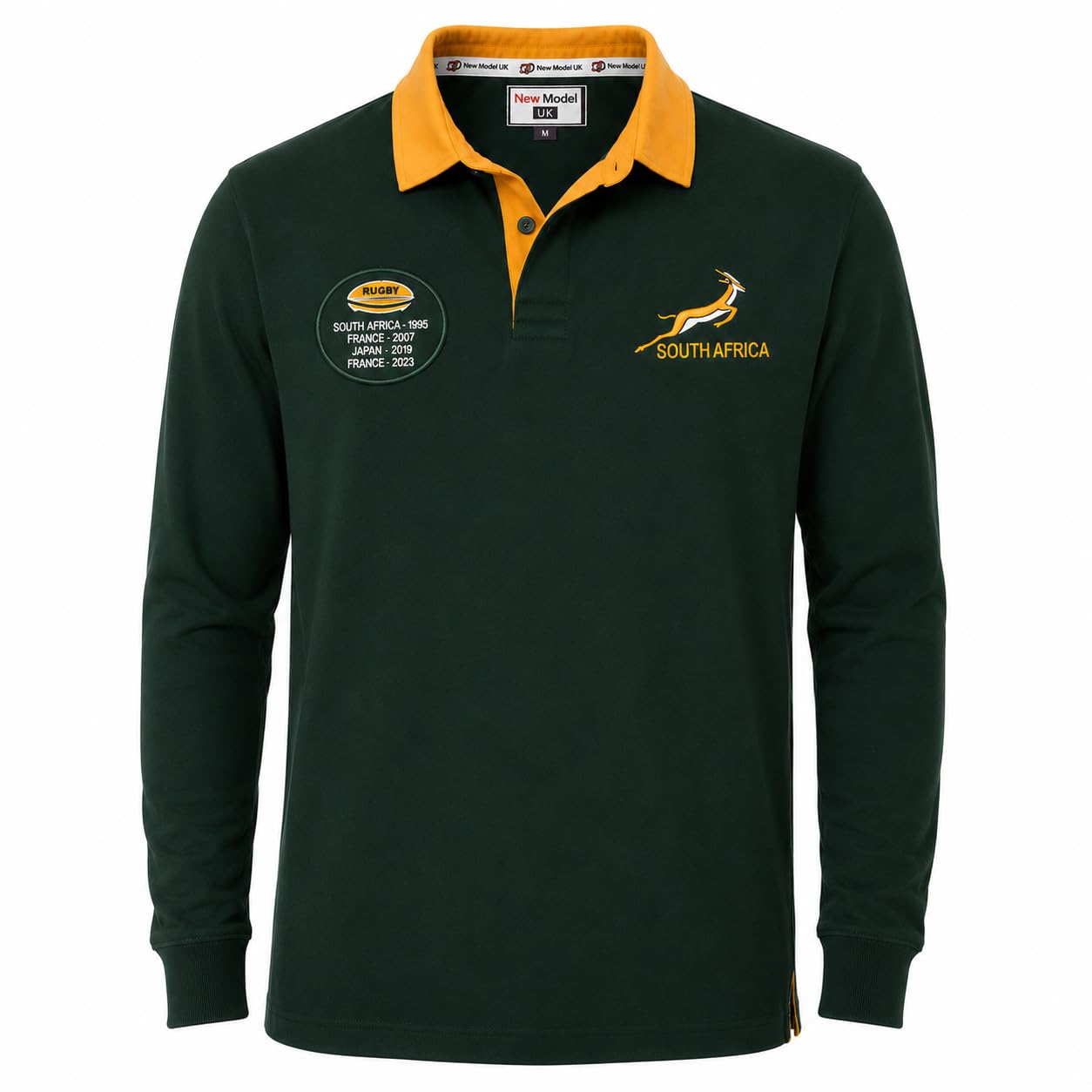 New Model Uk Men's Dark Green South Africa Rugby Shirt 4 Times Winners South Africa Rugby Shirt Size S To 5XL (S, )