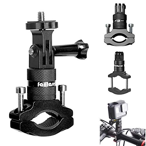 Soporte de cámara de acción para bicicleta, adaptador de manillar de aluminio giratorio de 360 grados para GoPro Hero 7/6/5/4/3+/3 Sony Action Cam y otros soportes de cámara deportiva para bicicleta