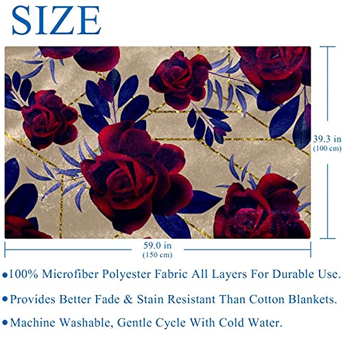Plaid tendance rétro couverture douce florale cocon de chaleur rose - 6