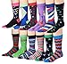 James Fiallo Mens 12 Pairs Colorful Patterned Funky Dress Socks, Fits shoe 6-12 (sock size 10-13), M169-12
