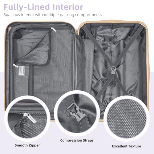 LARVENDER Expandable Carry on Luggage Sets 3 Piece with Backpack, Lavender by LARVENDER - Image 8