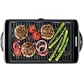 Chefman Electric Smokeless Indoor Grill w/Non-Stick Cooking Surface & Adjustable Temperature Knob from Warm to Sear for Customized BBQing, Dishwasher Safe Removable Water Tray, Black