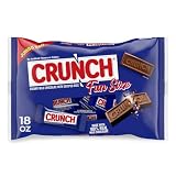CRUNCH Fun Size Candy Bars, Chocolate Halloween Candy Bulk, 18 oz Bag