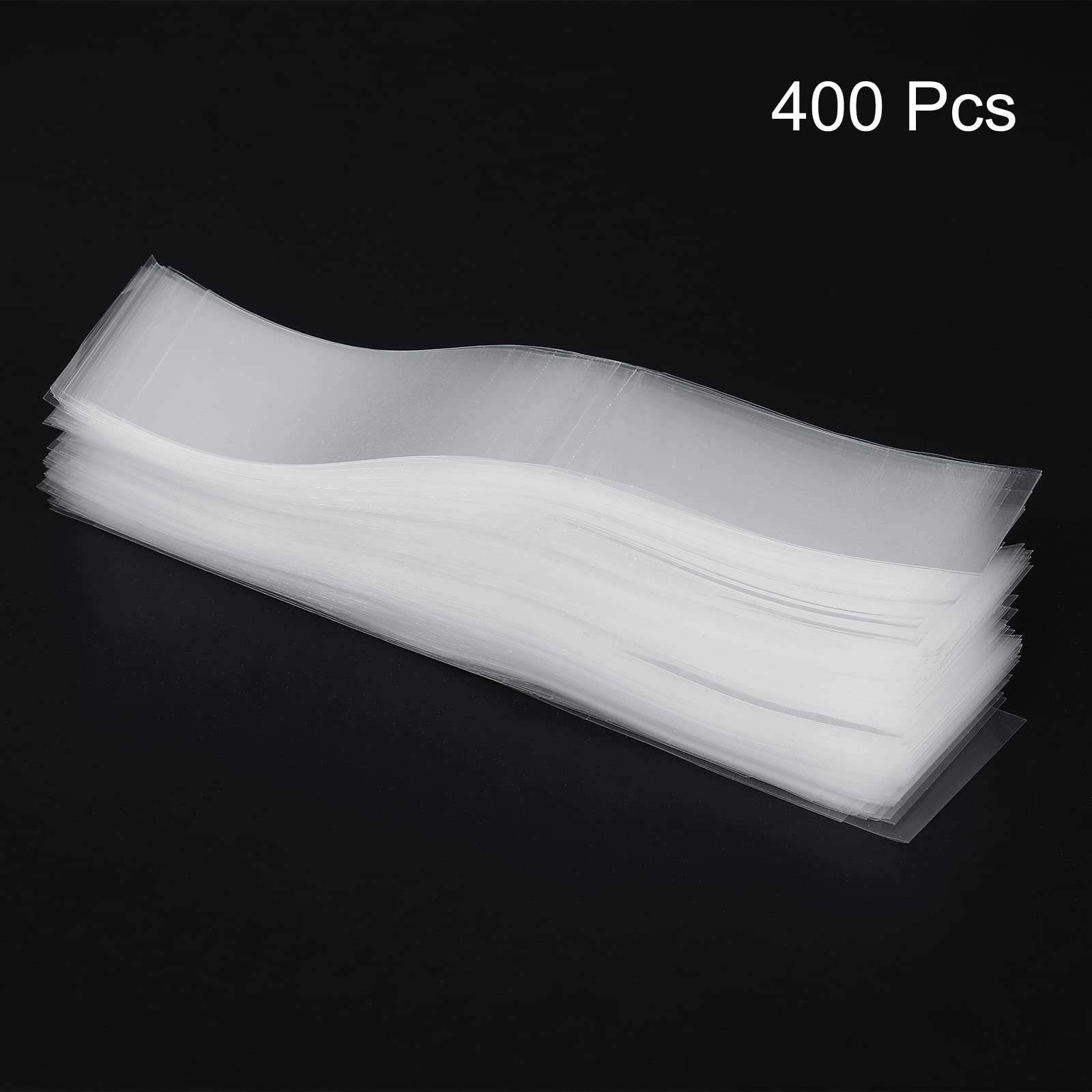 PATIKIL Perforowane taśmy termokurczliwe 140 x 35 mm, 400 sztuk taśm termokurczliwych z PCW, pasuje do nakrętki o średnicy od 3,39 do 8 cm do słoików, przezroczysta
