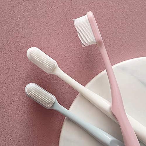 Image of Extra Soft Silicone Toothbrush for Kids Adults with 0.01 mm Bristles, Over 2600 Ultra-Soft Bristles, Gentle Gum Care, Includes Safety Plastic Case for Hygienic Storage, Assorted Colour (Pack of 3)