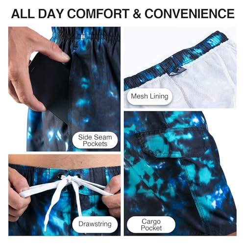 Image of Kanu Surf Men's Big Viper Extended Size Stripe Swim Trunk