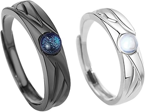 Matching Rings for Couples Promise Rings for Him & Her Engagement Wedding Rings Set Adjustable Silver Couple Rings Statement Rings Valentines Day Gifts Matching Rings for Couples Promise Rings for Him & Her Engagement Wedding Rings Set Adjustable Silver Couple Rings Statement Rings Valentines Day Gifts