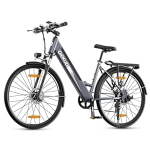 Qekud 26 Inch Elektrische Fiets, Trekkingfiets, E-City Fiets Met 36 V 12,5 Ah Li-ion accu, Bereik Tot 100 km in Hybride Modus, Motor Van 250 W, EU-Conform, Met App