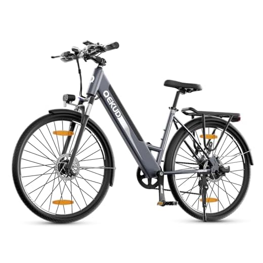 Qekud 26" Bici Elettrica da Trekking Bike E-City Bike con Batteria Li-Ion da 36v 12,5ah, Autonomia Fino a 100km in Modalità Ibrida, Motore da 250w, Omologata Eu